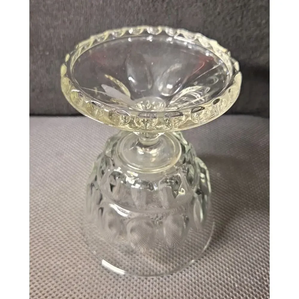 Vintage Hazel-Atlas Compote Candy Dish with Lid Thumbprint Reflection Pattern